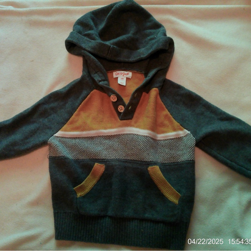 Colorful Hooded Sweater with Pockets